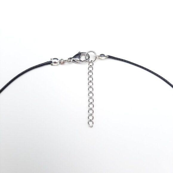 Bow Cute Feminine Minimalist Black Adjustable Cord Necklace Handmade Jewelry - Picture 5 of 7